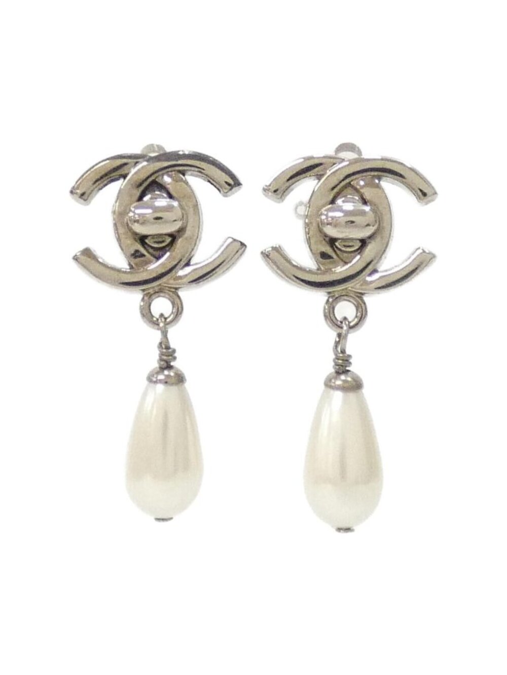 Chanel Vintage Earrings Silver